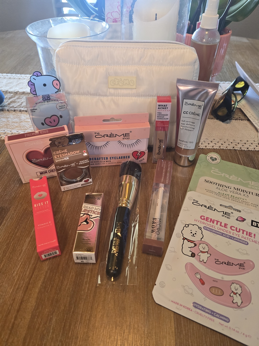 The Creme Shop Makeup Bag & Beauty Bundle MSRP $125